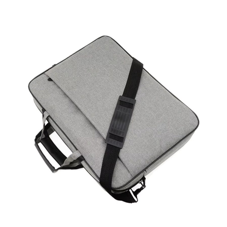 Stoßfeste Laptoptasche für 15,6 bis 17 Zoll mit großer Kapazität und Schutzgurt, Umhängetasche für Lenovo, HP, Dell, Asus und Samsung, Farben: Schwarz und Grau - Bild 2
