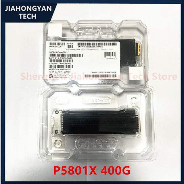 Intel Optane P5801X SSD NVMe Enterprise-Level 400 GB mit PCIe 4.0 Adapter in Schwarz - Bild 1