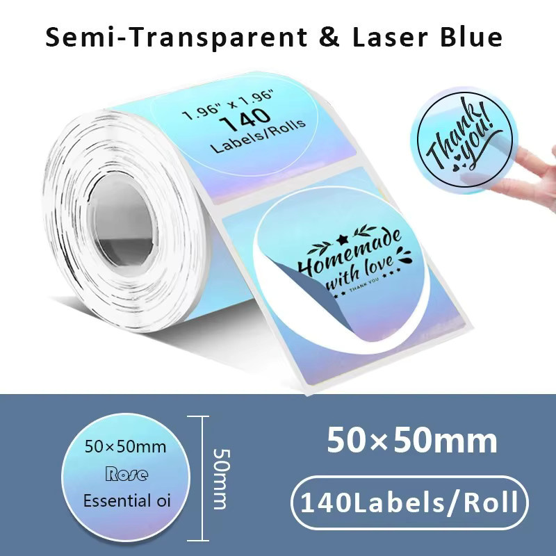 Yakole Gradient Thermopapier für Phomemo M220 M221 M120, rundes Etikettenpapier in Multicolor, Breite: 50 mm - Bild 2