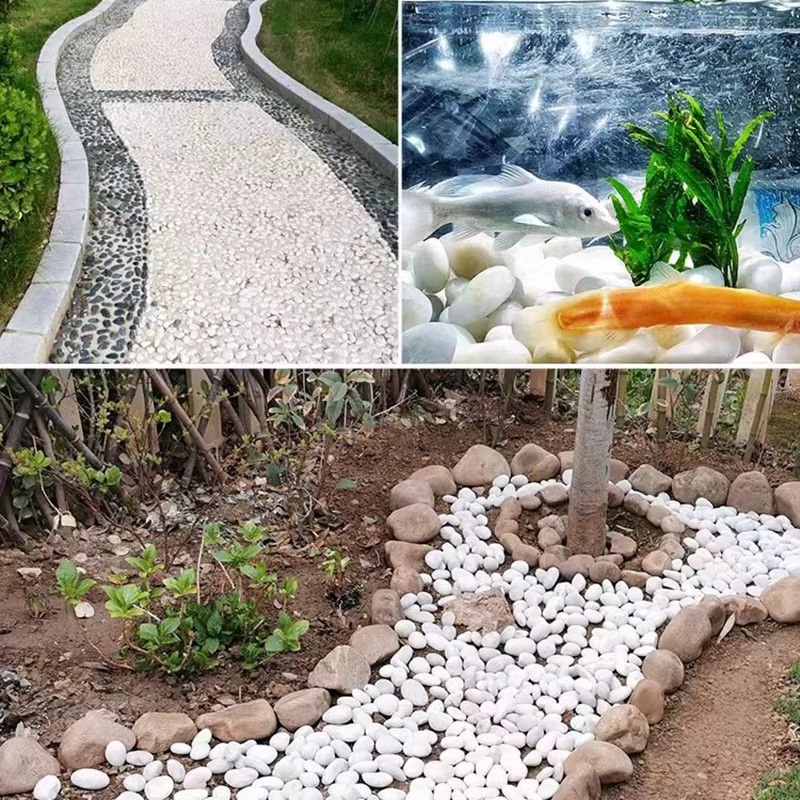 IFITU PUBO weiße Kieselsteine hochglanzpoliert für Aquarium und Gartenlandschaft 300 g bis 800 g - Bild 2