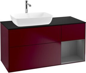 V&B Waschtischunterschrank Finion Wandbeleuchtung in Anthrazit lackiert, Breite: 120 cm, Tiefe: 50,1 cm, Höhe: 50,1 cm - Bild 1