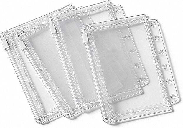 Coliky A7 Transparente Reißverschlusstasche aus Kunststoff für 6-Loch Notizbücher zur Materialaufbewahrung - Bild 1