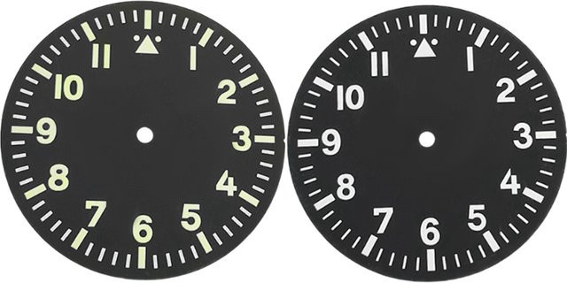 MingZhu Zifferblatt, 35,5 mm, grün leuchtend, Schwarz, Unisex - Bild 1