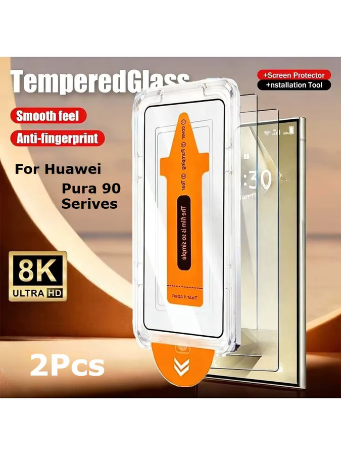 2 Stück Displayschutzfolien aus gehärtetem Glas für Huawei Pura 90 Pro Max und Pura 90 Pro mit automatischer Staubentfernung, transparent - Bild 6