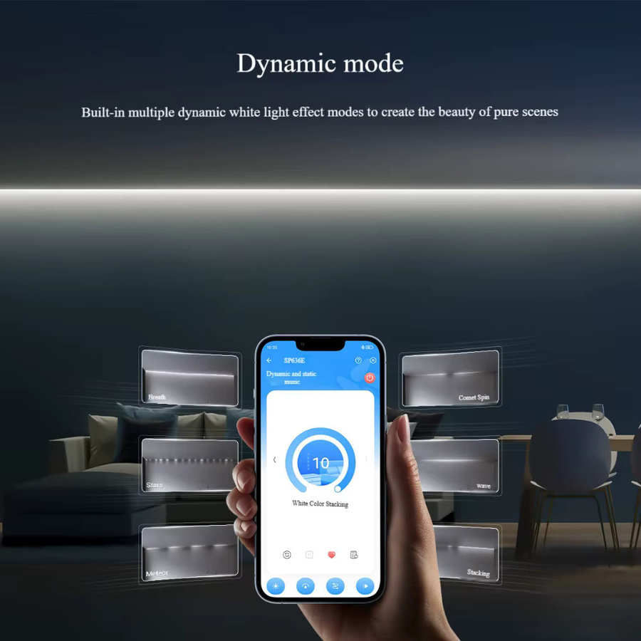 YSRSAI Einfarbiger LED-Controller für LED-Lichtstreifen mit Bluetooth und WLAN, SP531E SP536E SP631E SP636E, inklusive 2,4G Fernbedienung, DC5V 12V 24V, Weiß - Bild 2