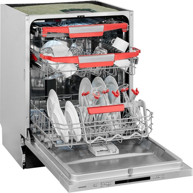 Exquisit EGSP9614-E-031B Vollintegrierbarer Geschirrspüler in Inox Silver, Breite: 60 cm - Bild 1