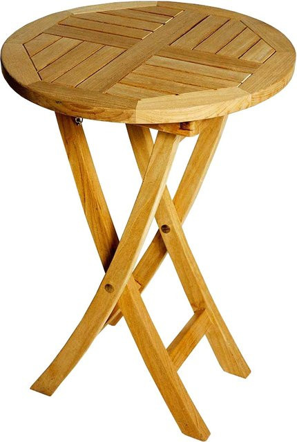 ZEBRA Tisch POKER aus Teakholz, rund, klappbar, braun, Durchmesser: 50 cm - Bild 1