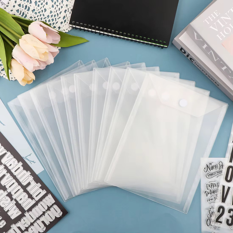Transparente Aufbewahrungstaschen aus Kunststoff für Stempel und Schablonen, wiederverschließbare Organizer-Umschläge zum Basteln und DIY - Bild 2
