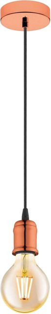 Eglo Pendelleuchte Yorth in Kupfer aus Metall mit modernem Design, Fassung E27, Breite: 10 cm, Höhe: 200 cm, Tiefe: 10 cm - Bild 1