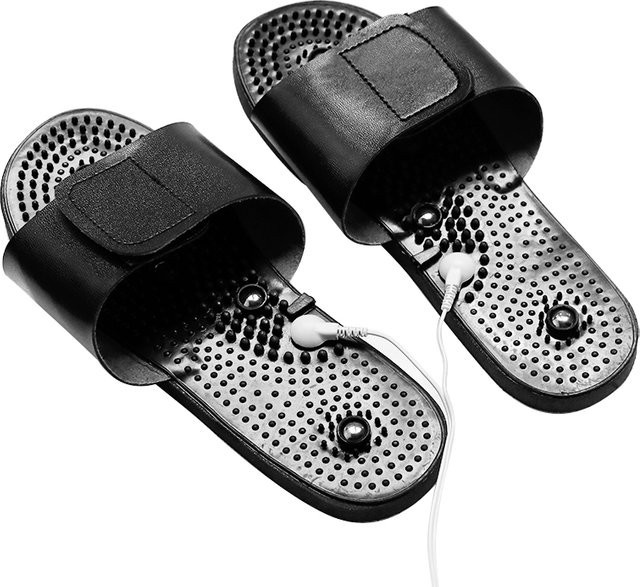 Raiuleko Elektrische TENS-Muskelmassage-Slipper für EMS-Puls-Akupunkturstimulation in Schwarz - Bild 1