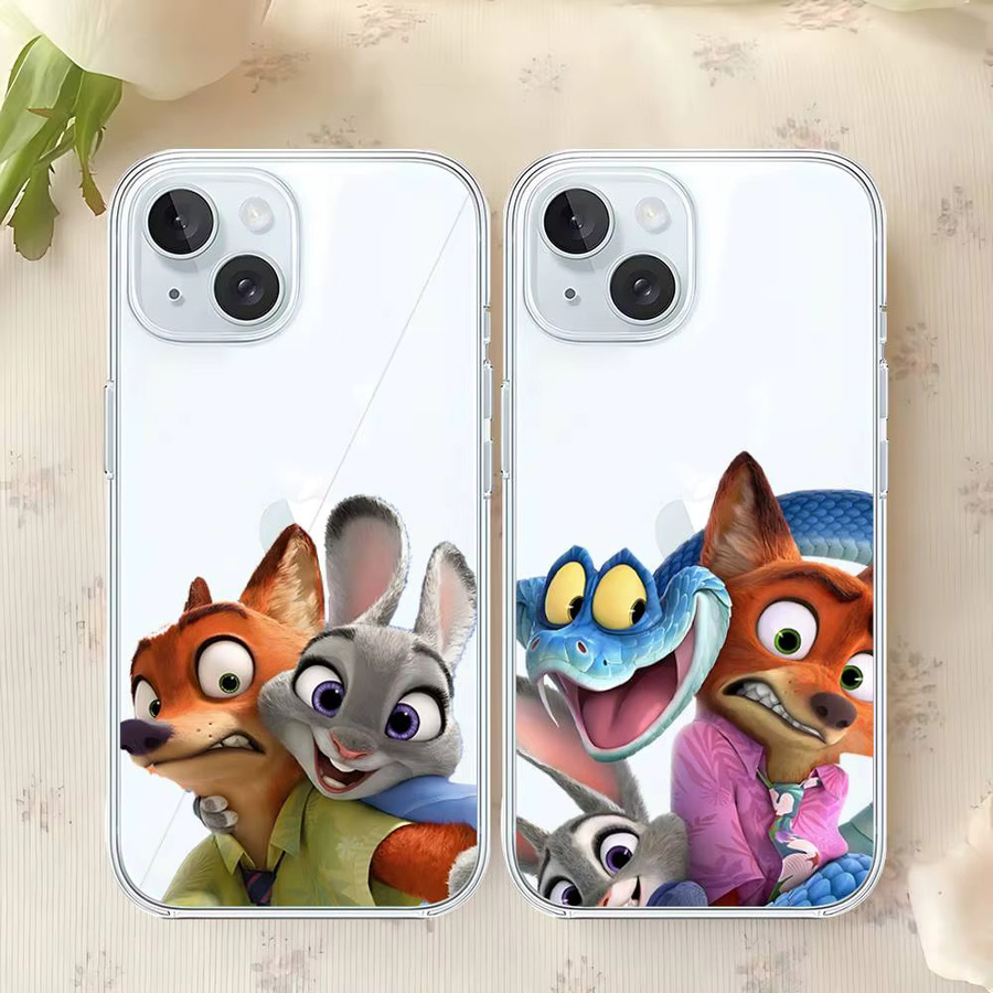 Mesuca Anime Z-Zootopias Handyhülle für iPhone 15 14 13 12 11 Pro Max Plus SE 2020 Transparent - Bild 4