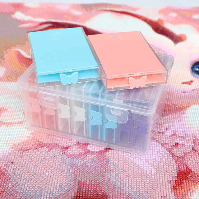 8-teiliges Diamant-Malerei-Organizer-Set aus Kunststoff mit durchsichtiger Aufbewahrungsbox und Perlen in Multicolour für DIY Diamant-Stickerei und Bastelzubehör - Bild 1
