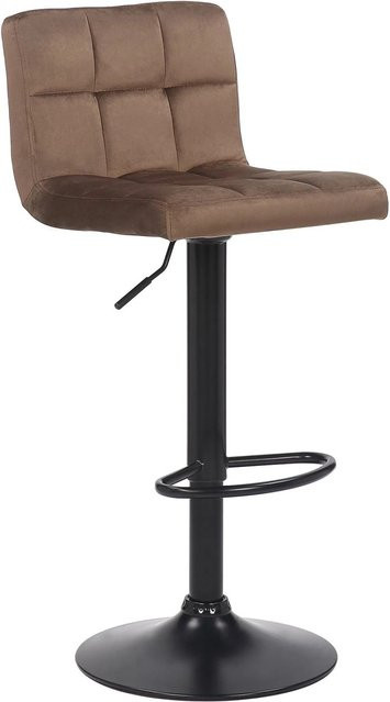 CLP Barhocker Feni Modern aus Samt in Braun mit Metallgestell, Höhe: 400 cm - Bild 1