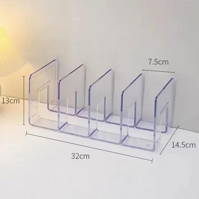 Binchi Acryl Handtaschen-Aufbewahrungsständer mit 4 Fächern, transparenter Taschen-Organizer aus Kunststoff, Farbe: Transparent/Weiß, B/T/H: 32,0 x 13,0 cm - Bild 1