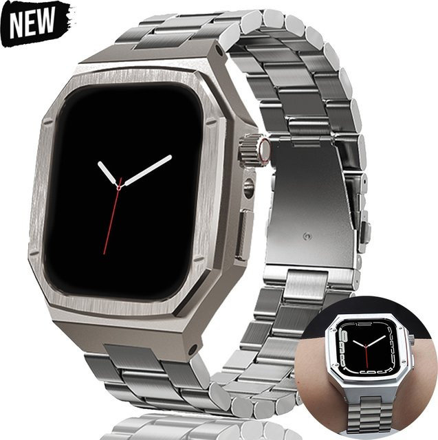 FancyWrist Uhrenarmband und Metallgehäuse Edelstahl, Schwarz, Unisex - Bild 1