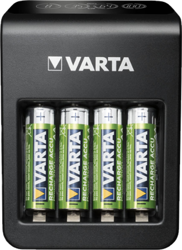 Varta LCD Plug Charger+ Batterieladegerät in Schwarz für NiMH-Akkus (AA, AAA und 9V) inklusive 4 Akkus - Bild 2