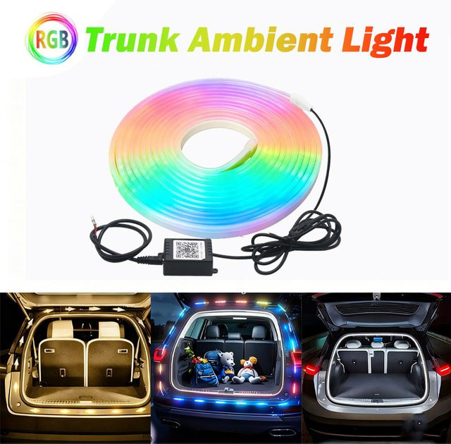 Dynamischer RGB LED Lichtstreifen für den Kofferraum mit Scanlampe und automatischer Funktion, wasserdicht, Länge: 400 cm - Bild 1