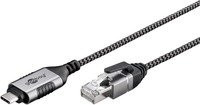 goobay Ethernet-Adapter USB-C auf RJ-45 Cat6 Slim, 1 Gbit/s, Schwarz/Grau - Bild 1