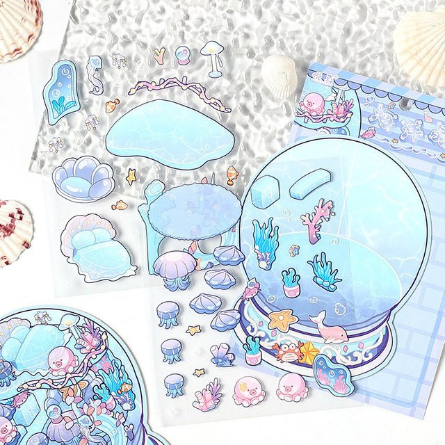 Kreative 3D-Miniatur-Szenenaufkleber im Cartoon-Stil für Scrapbooking und Handarbeit, Mehrfarbig - Bild 1
