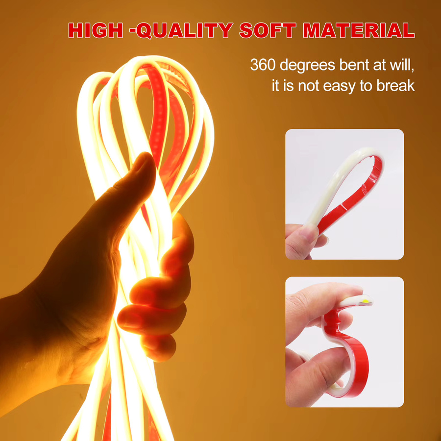KISUFU Dimmbares COB-LED-Streifenlicht in Weiß mit WLAN und Bluetooth, 220 V, 240 LEDs/m, inklusive Touch-Steuerung und Fernbedienung - Bild 5