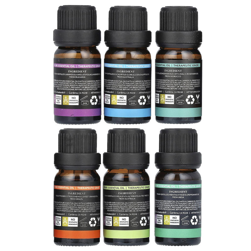 Artnaturals Set mit 6 beliebten ätherischen Ölen in Glasflaschen, mehrfarbig, 6 x 10 ml - Bild 2