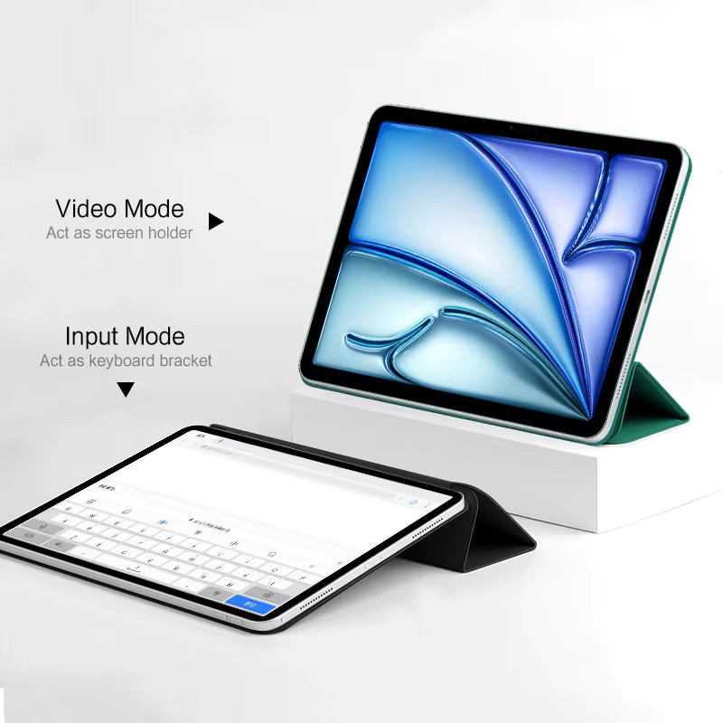 AJIUYU Smart Folio Magnetische Hülle für iPad Pro 11, iPad Air 11 und 13 Zoll, iPad 10, iPad Air 6 5 4 10,9 Zoll sowie iPad Mini 7 6 in Orange und Grün - Bild 3