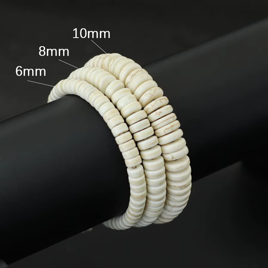 Noter Armband, Weiß, Howlith-Stein, Unisex, 6/8/10 mm - Bild 2