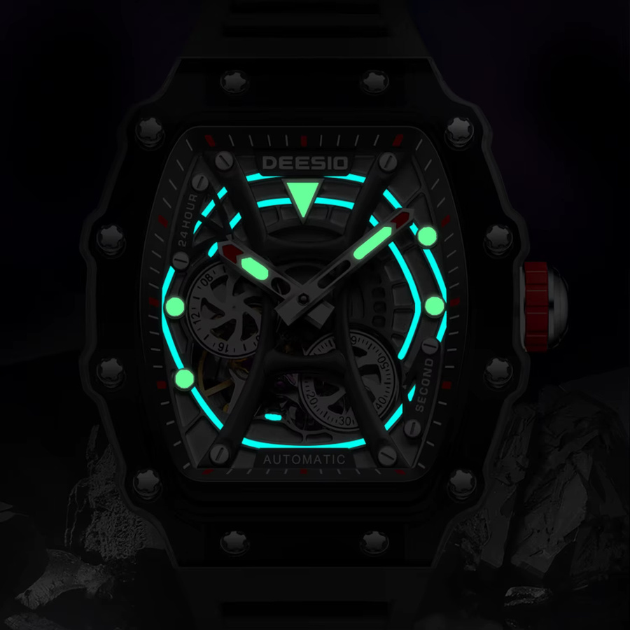 Deesio Armbanduhr, Automatik, Edelstahl, Schwarz, Herren - Bild 5