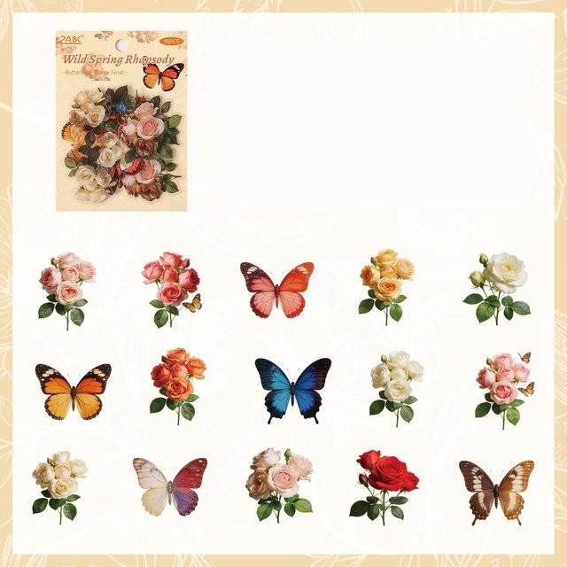 30 Stück Schmetterling Dekorationsaufkleber von Rui Di in Multicolour, transparente Aufkleber für Journaling, Scrapbooking und DIY Basteln - Bild 1
