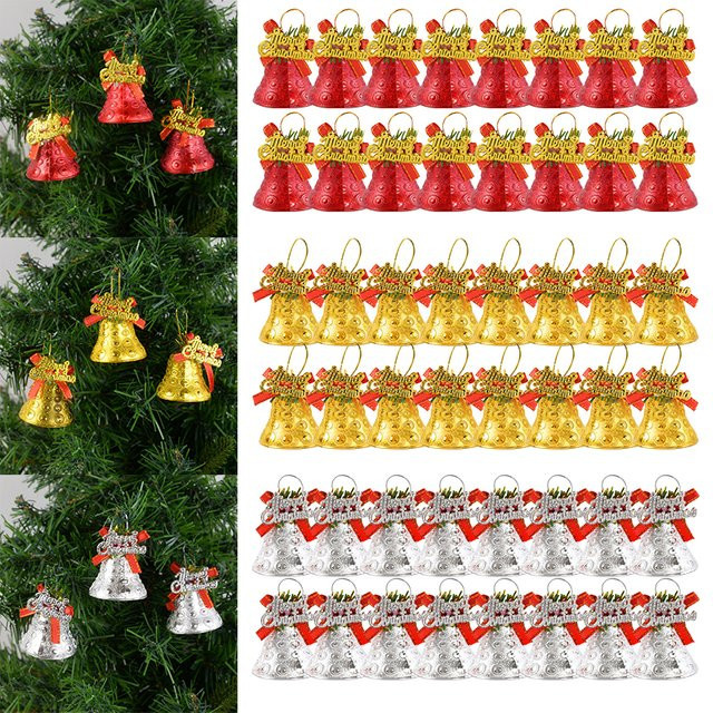4er Set ZQNYCY Mini Goldene Weihnachtsglocken als Weihnachtsbaum Anhänger zur Dekoration für Weihnachten und Neujahr - Bild 1