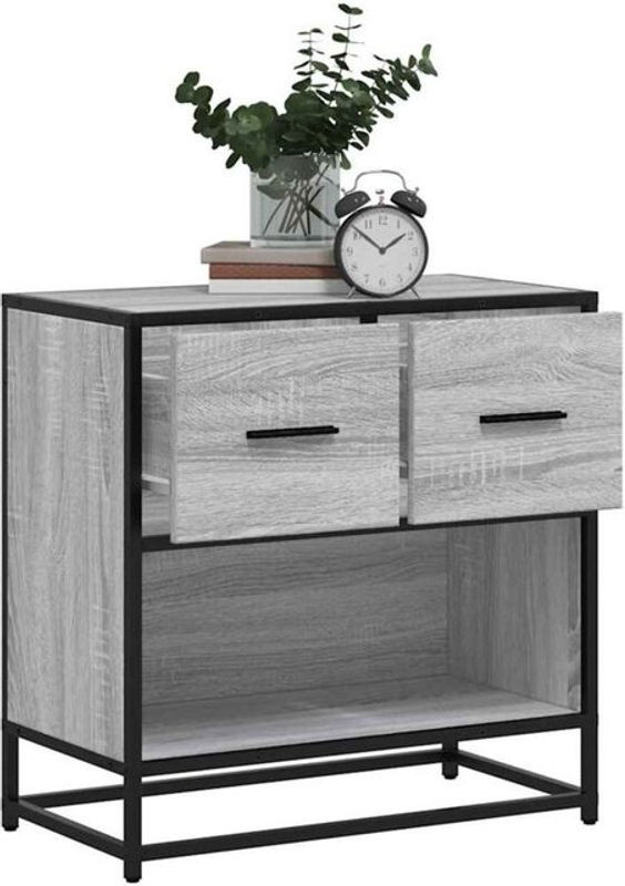 Nachttisch Vidaxl in Grau im Industrial Design aus Holzwerkstoff und Metall, B/T/H: 60 x 31 x 60 cm - Bild 1