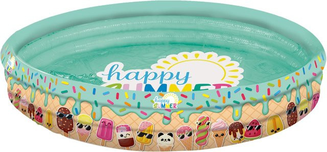 Happy People Happy Summer Pool aufblasbares Planschbecken für Kinder, Mehrfarbig, Durchmesser: 122 cm, Höhe: 23 cm - Bild 1