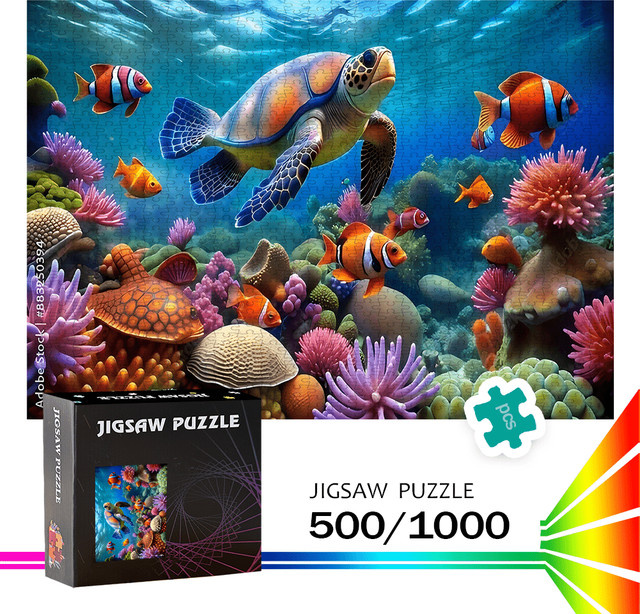 AZNM Disney Meeresschildkröten- und Nemo-Fisch-Puzzle, Meerestiere - Bild 1