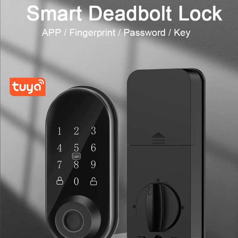 Intelligentes Türschloss mit Fingerabdruck, Touchscreen und Bluetooth aus Aluminiumlegierung in Schwarz - Bild 5