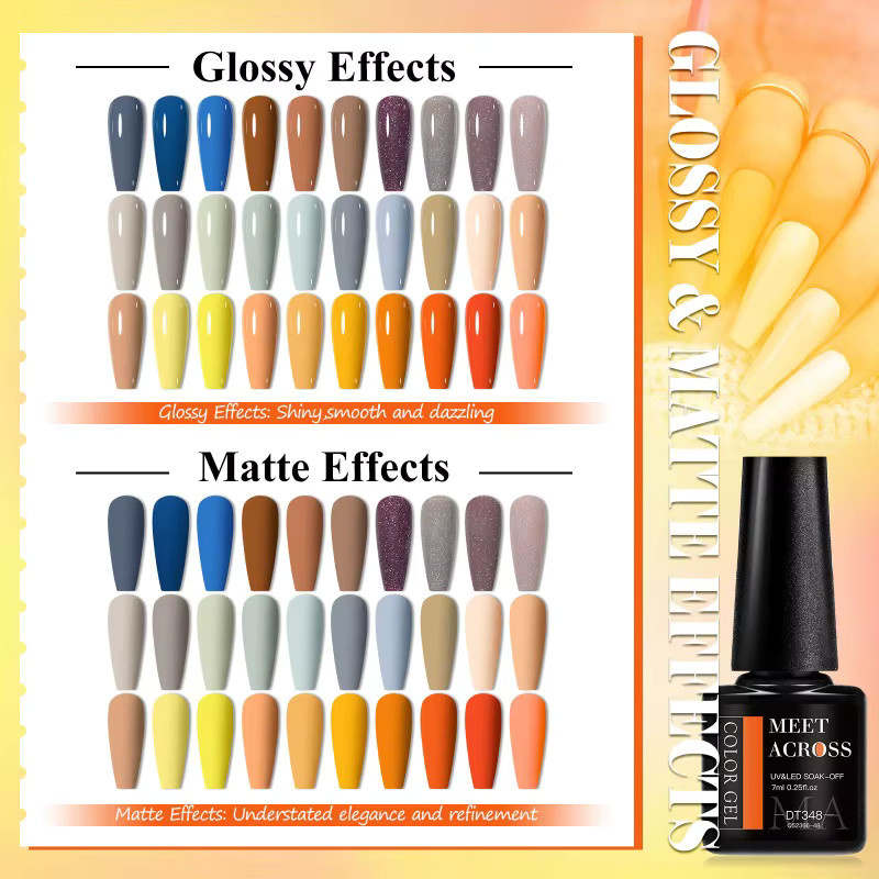 MEET ACROSS Gel-Nagellack-Set, 30-teilig, braun, rot, semi-permanent - Bild 3