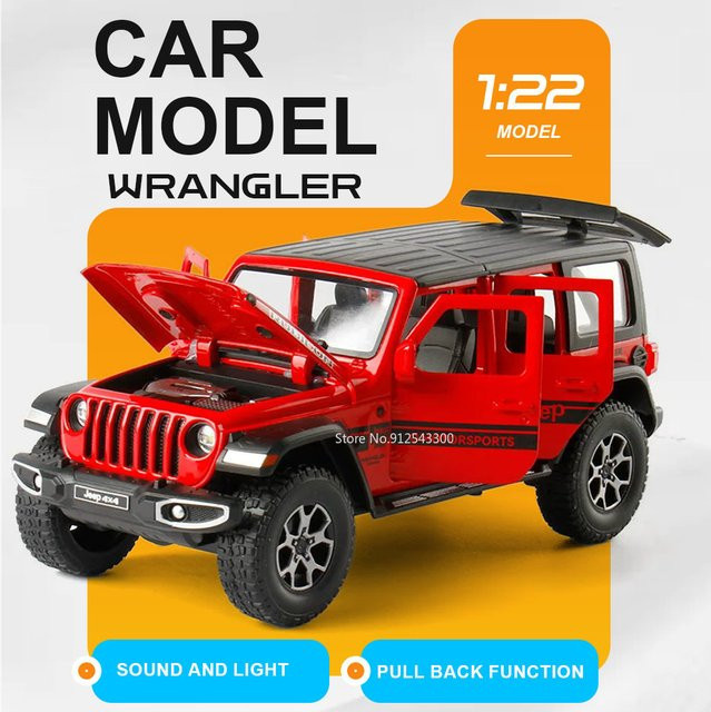 RMZ city Wrangler G63 6X6 Automodell, 1:22 Maßstab, mit Licht und Sound, rot - Bild 1