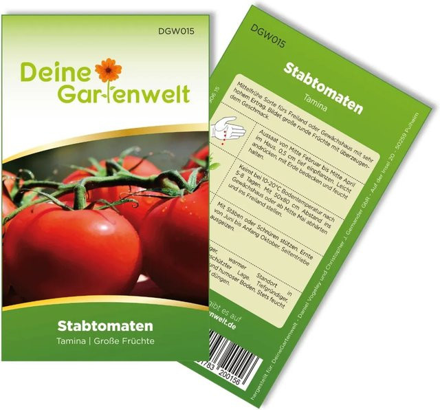 Deine Gartenwelt Stabtomaten Tamina Gemüsesamen für Freiland und Gewächshaus - Bild 1