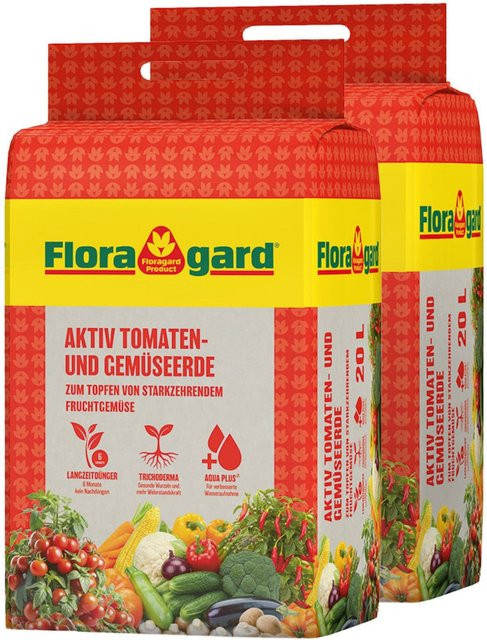 Floragard Aktiv Tomaten- und Gemüseerde Spezialsubstrat, 2 x 20 l - Bild 1