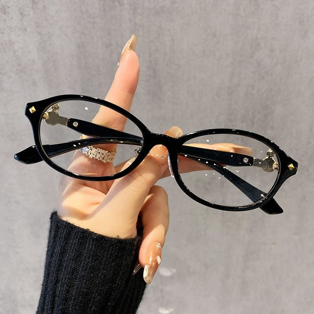RELEN Brille, Damen, oval, Vollrand, Metall, schwarz - Bild 1