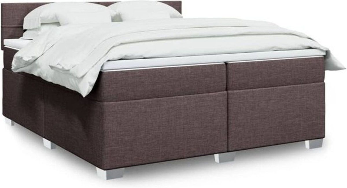 Vidaxl Boxspringbett mit Matratze in Braun aus Stoff und Holzwerkstoff B/T/H: 200 x 200 x 100,5 cm - Bild 1
