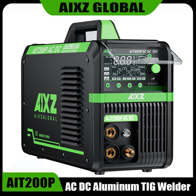 AIXZ 5-in-1 Multiprozess-Schweißgerät AIT200P, AC/DC TIG und MMA ARC Schweißgerät mit Puls-Funktion, 220V 200A, Schwarz - Bild 1