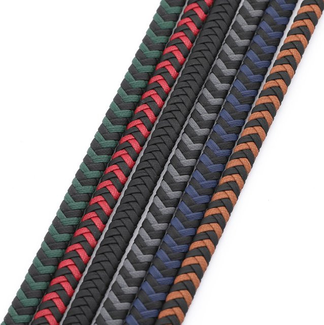 Armbandzubehör PU-Lederband, flach geflochten, 2 Meter, 8 x 4 mm - Bild 1