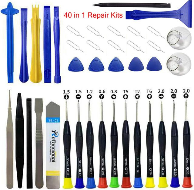 Fomscvka 40-in-1 Reparaturset Multi-Öffnungswerkzeug-Set in Multicolour für Mobiltelefone, Tablets und iPhones - Bild 1