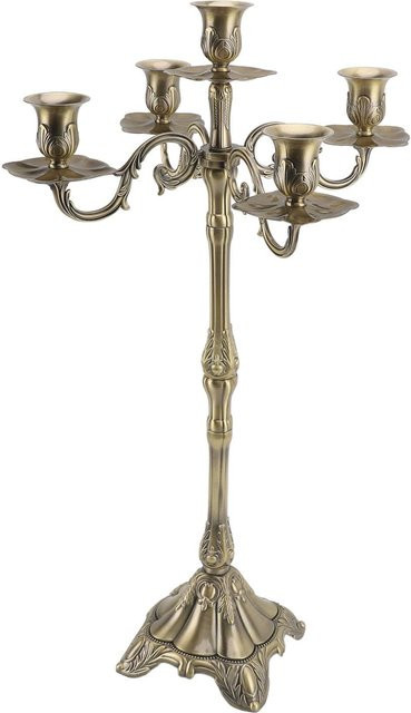 Tooarts Vintage Kerzenhalter aus Metall mit 5 Köpfen in Bronze und Grau - Bild 1