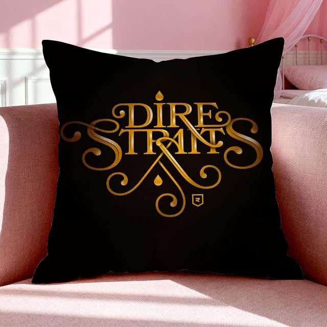 JMG Clothing Kissenbezug Dire Straits aus atmungsaktivem Leinen, Schwarz, B/B: 50 x 50 cm - Bild 1