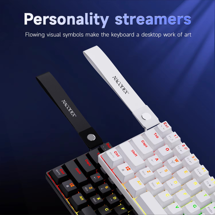 Ajazz NK61 Mechanische RGB Tastatur mit Hull-Struktur, Hot-Swappable, 61 Tasten, Schwarz-Grau - Bild 5