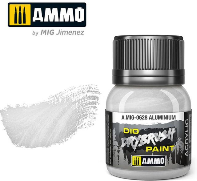 AMMO by MIG Jimenez Drybrush Aluminium, Grau - Bild 1