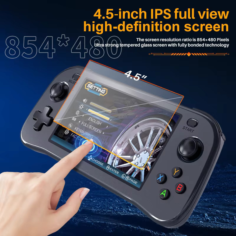 ZUIDID SF3100 Retro Handheld-Videospielkonsole mit 4,5 Zoll IPS-Bildschirm, Linux-System und 3000mAh Akku in Schwarz - Bild 3