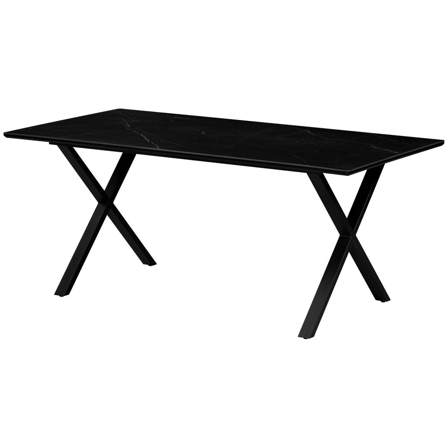 Mömax Esstisch Lorenzo in Schwarz mit Keramikplatte und modernem X-Gestell, B/T/H: 180 x 76 x 90 cm - Bild 2