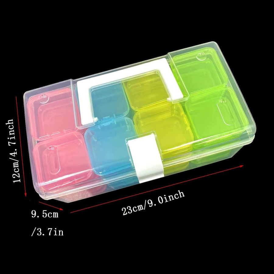 HappyhomeEE 32-teiliges Aufbewahrungsbox-Set aus Kunststoff in Weiß für Bastelperlen, Schmuck und Nagelzubehör - Bild 1